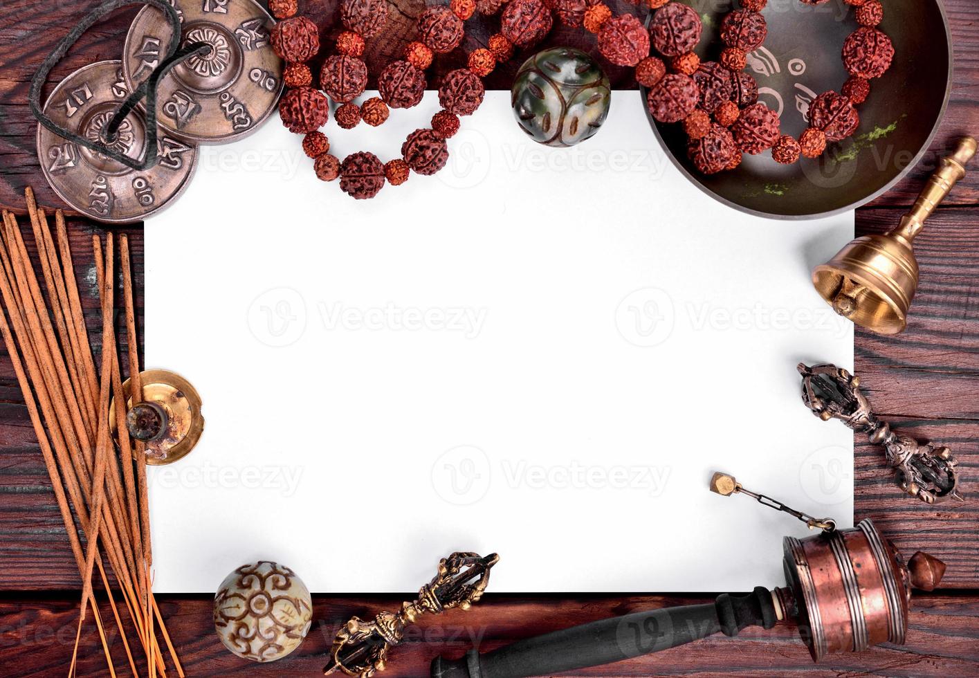 Tibetan musical instruments for meditation and relaxation photo