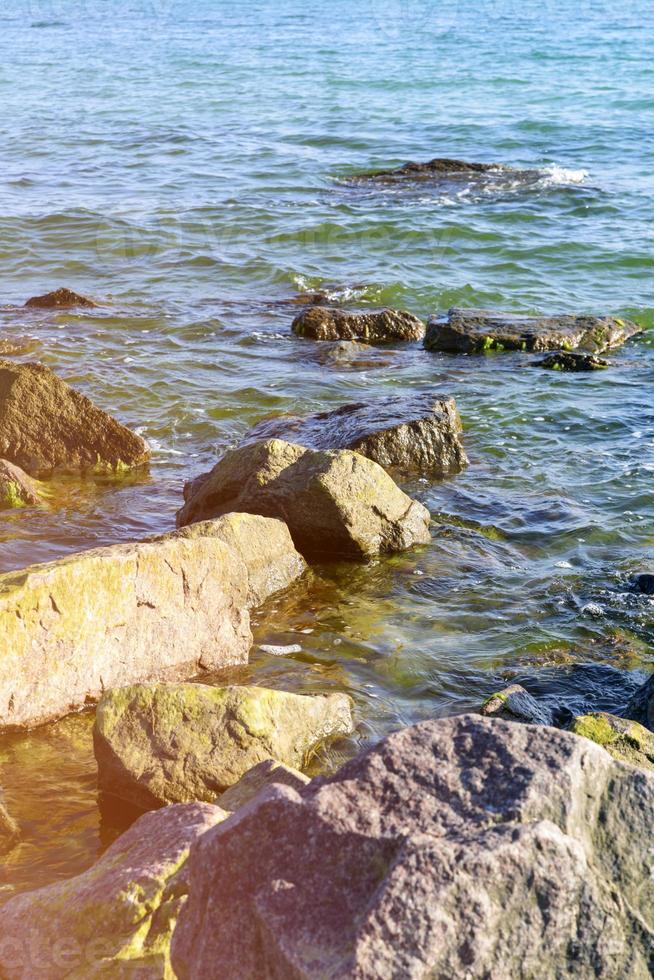 view of the Black Sea with rocks photo