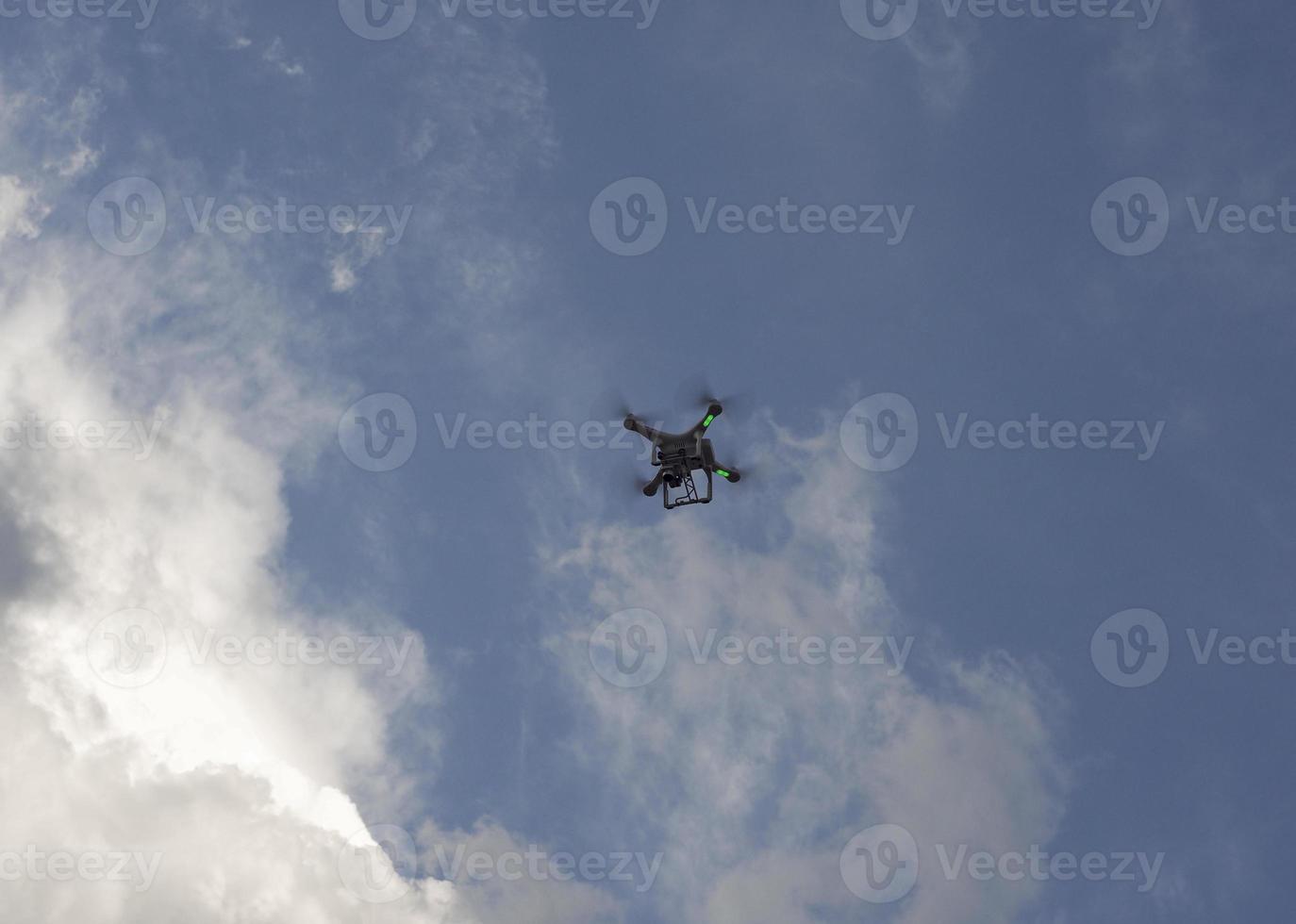 Flying drone in the sky photo