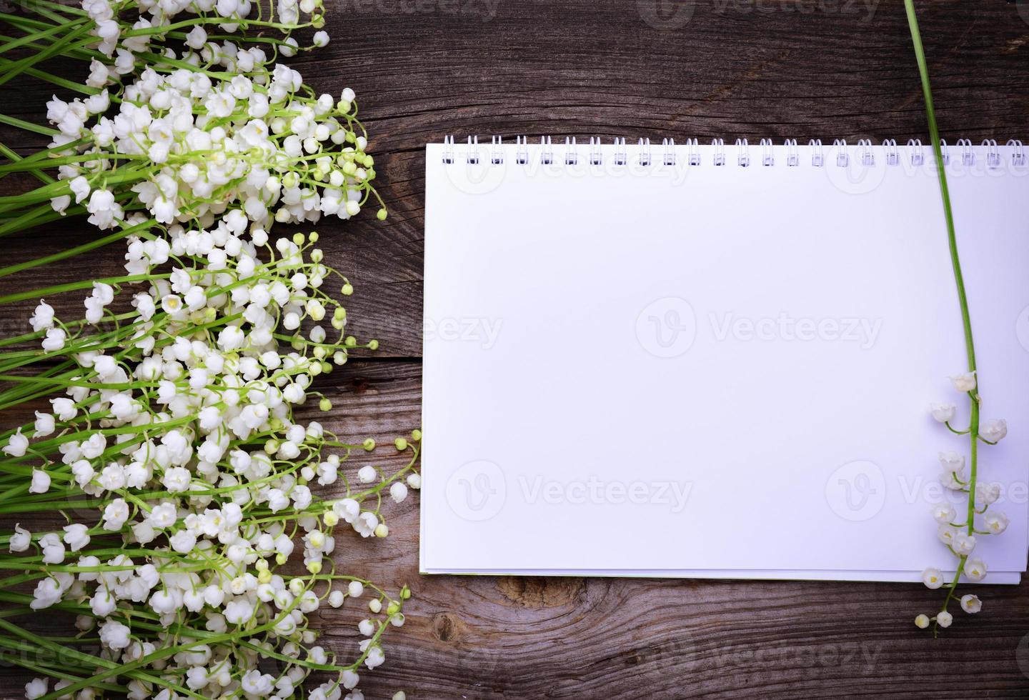 notebook with white blank pages photo