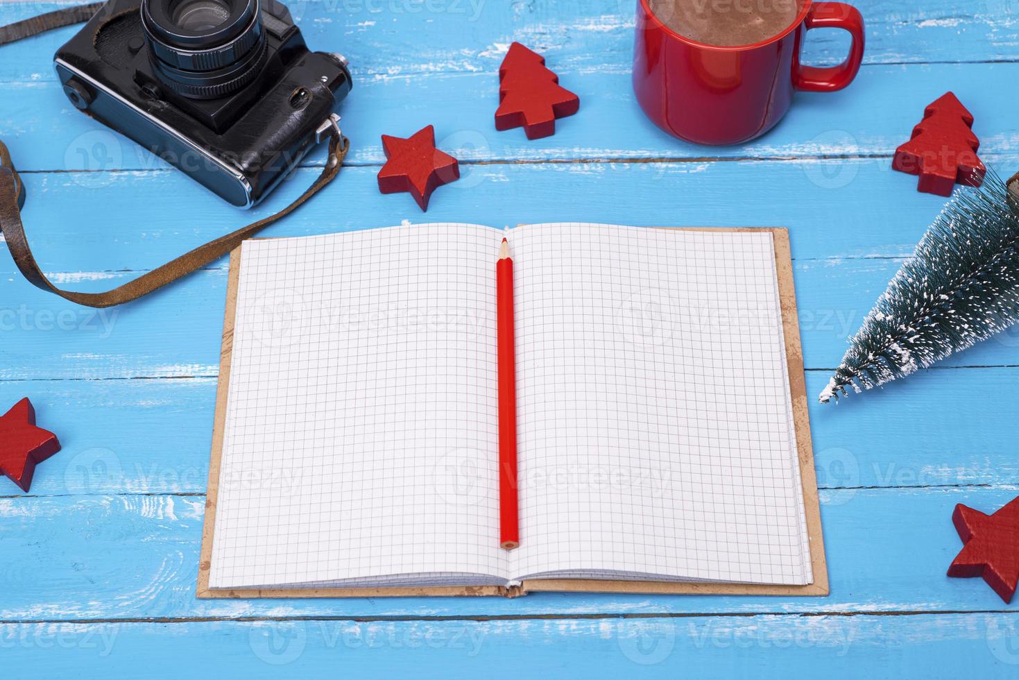 open empty school notebook photo