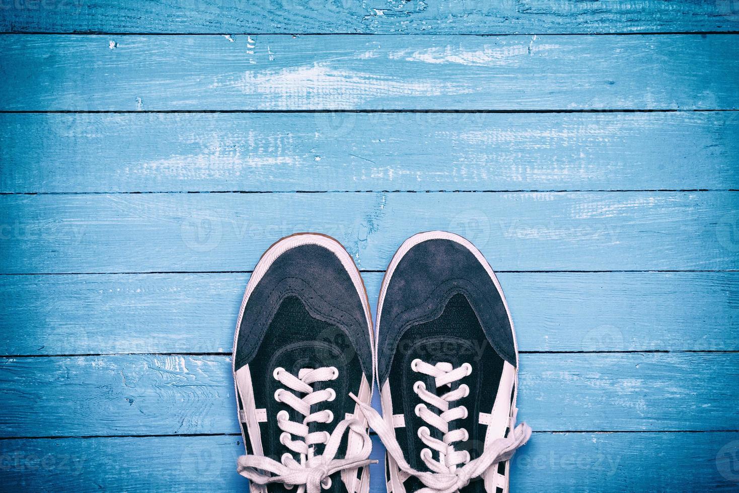 pair of blue male shoes photo