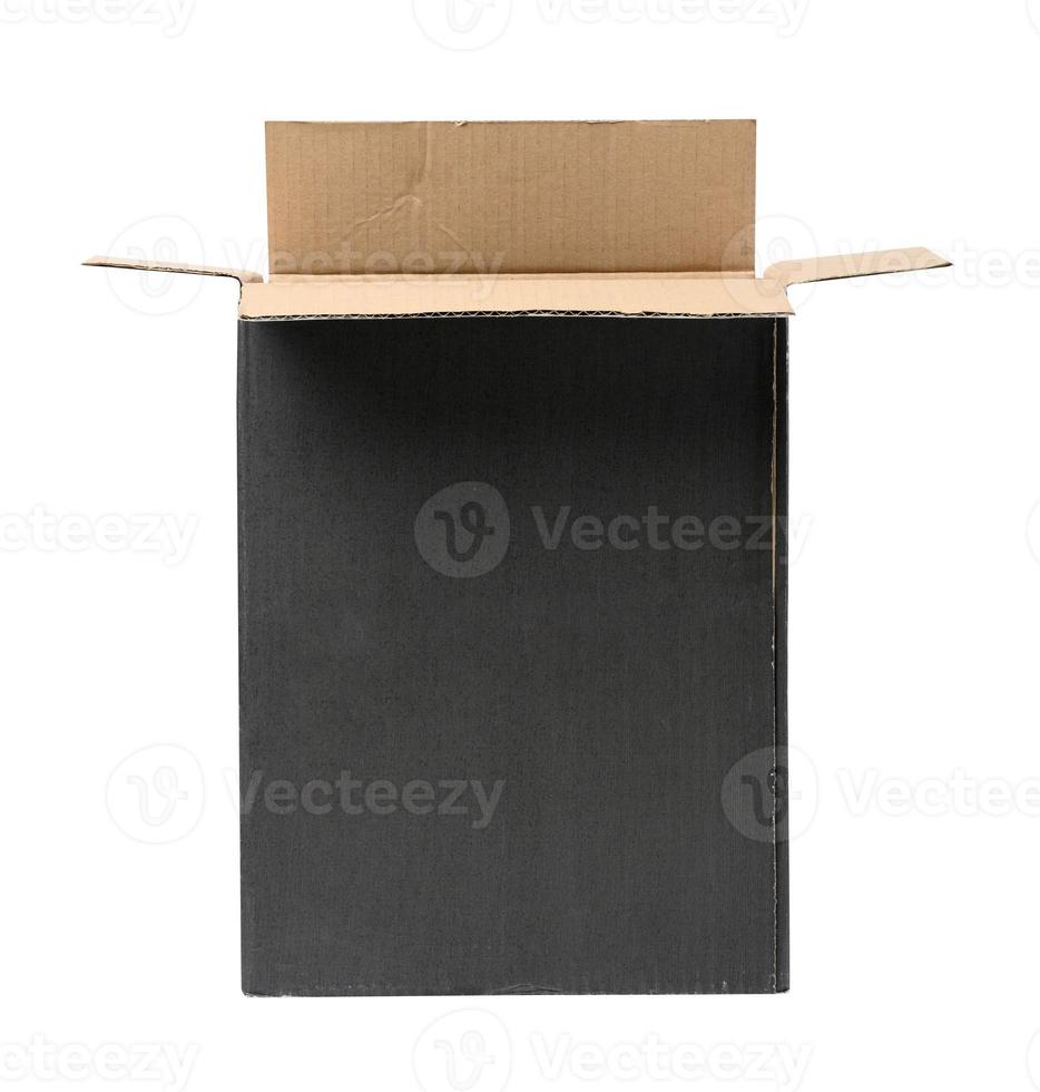 Blank corrugated cardboard box isolated on white background photo