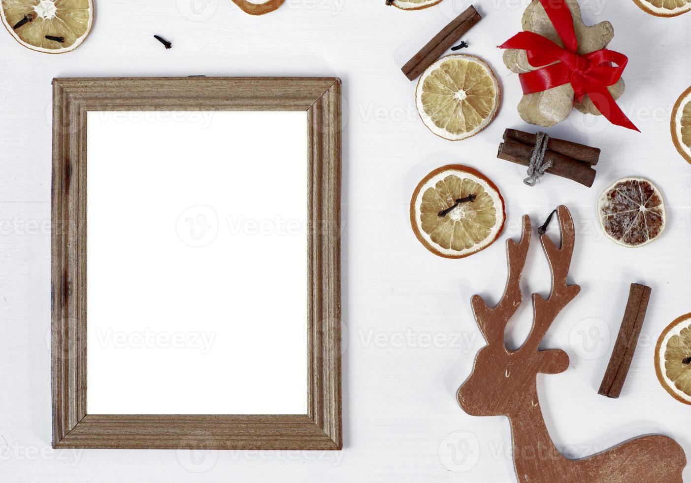 wooden frame on a white background photo