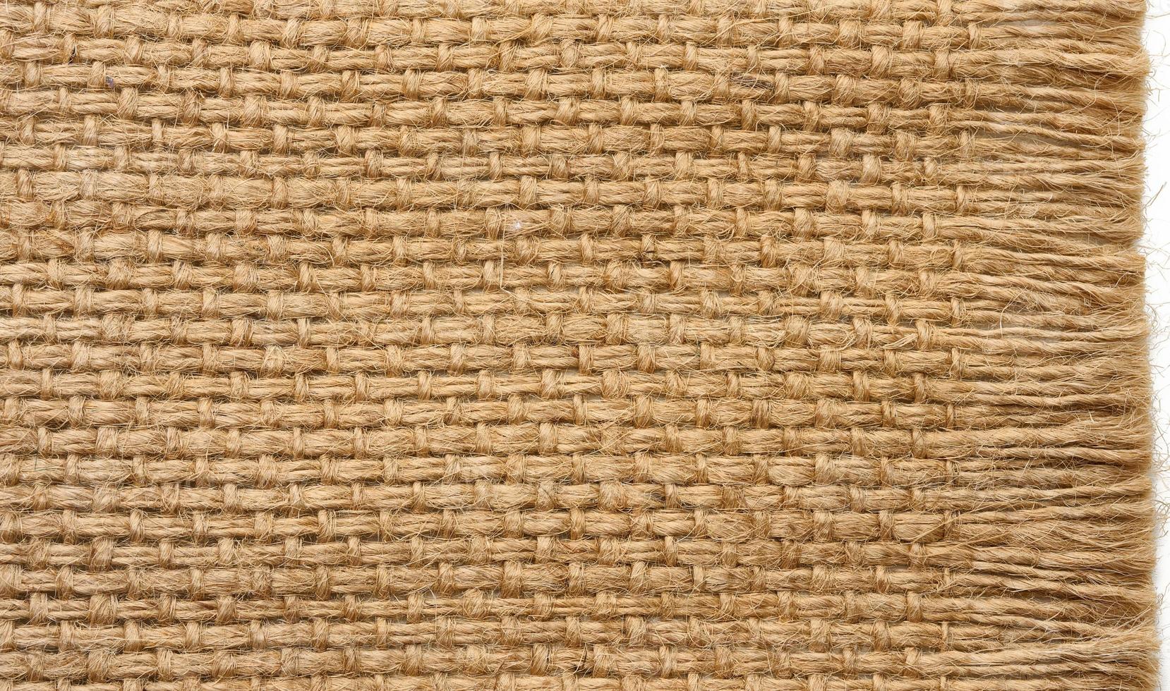 textura de arpillera marrón, tela áspera con fibras para bolsas, macro foto