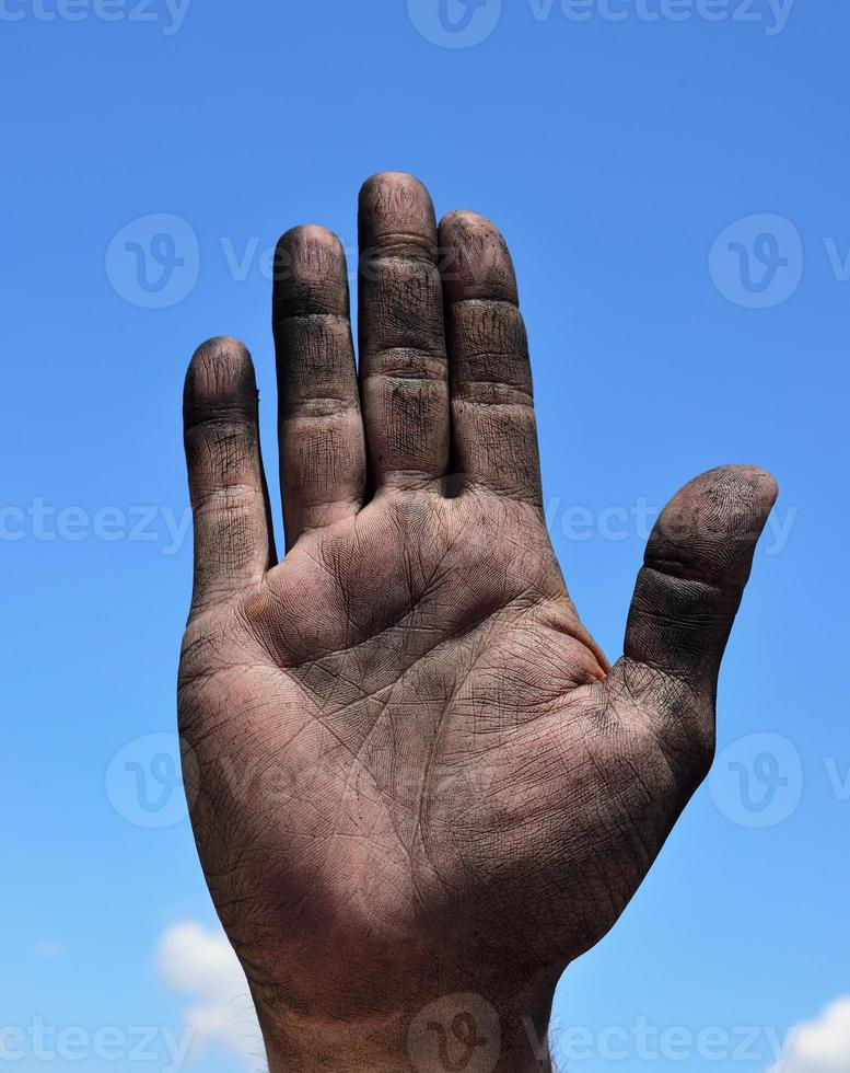 Open palm of a man's right hand photo
