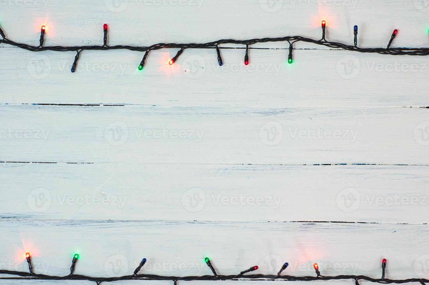 electric Christmas garland with colored small bulbs photo