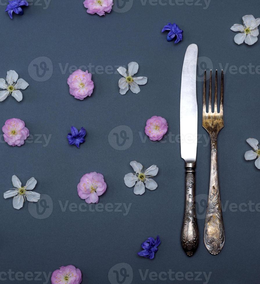 iron vintage cutlery fork and knife photo