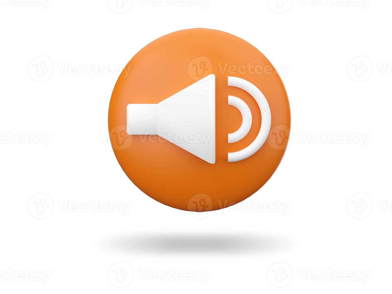 Sound Button. 3D rendering. photo