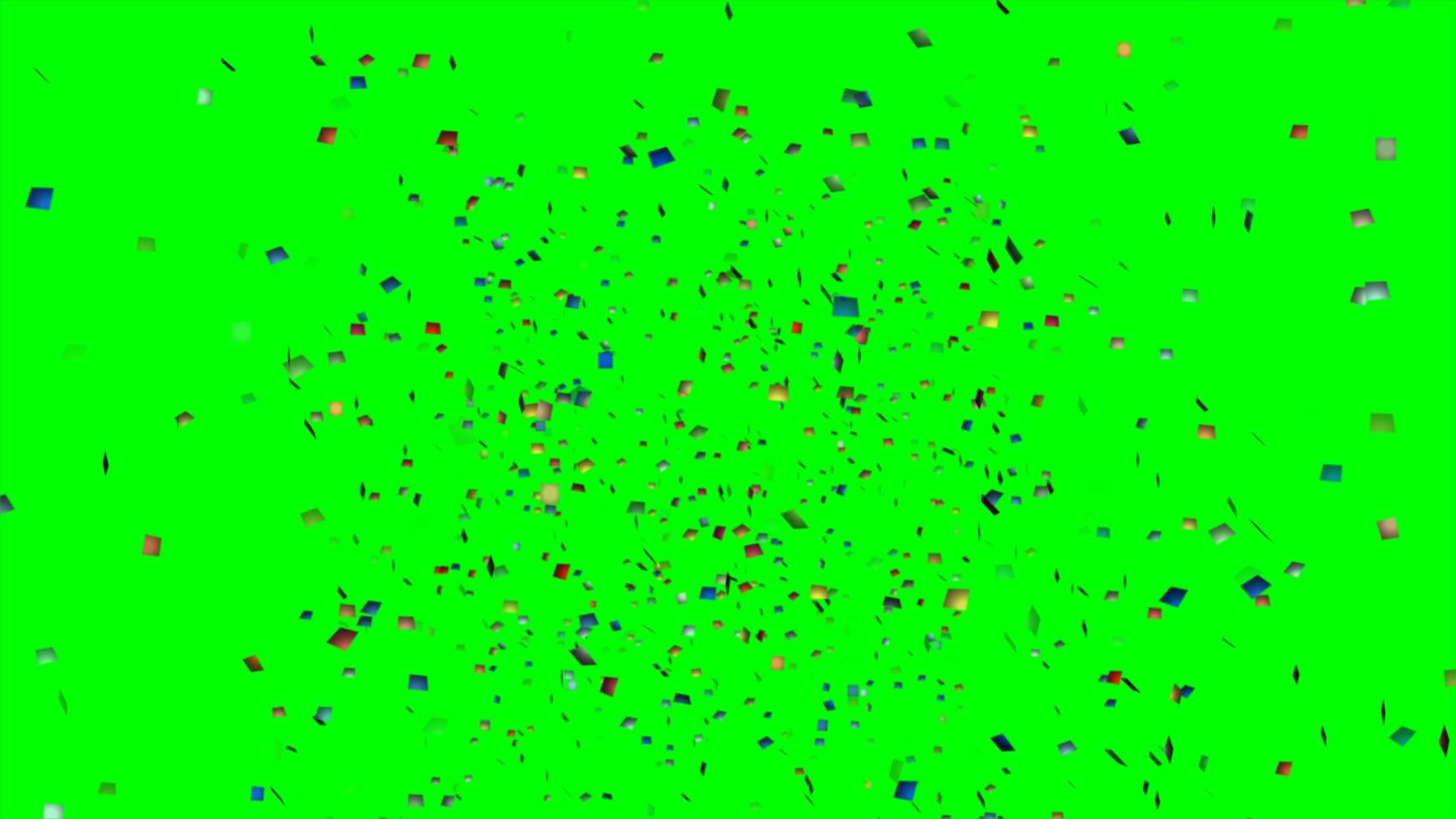 Green screen falling confetti three dimensional shiny particle, glittering particles green-screen effects for party festival event photo