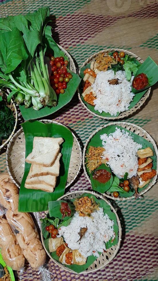 Indonesia traditional food on the table photo