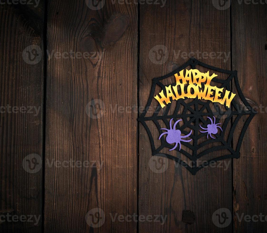 figuras de fieltro de la web, araña para la fiesta de halloween foto