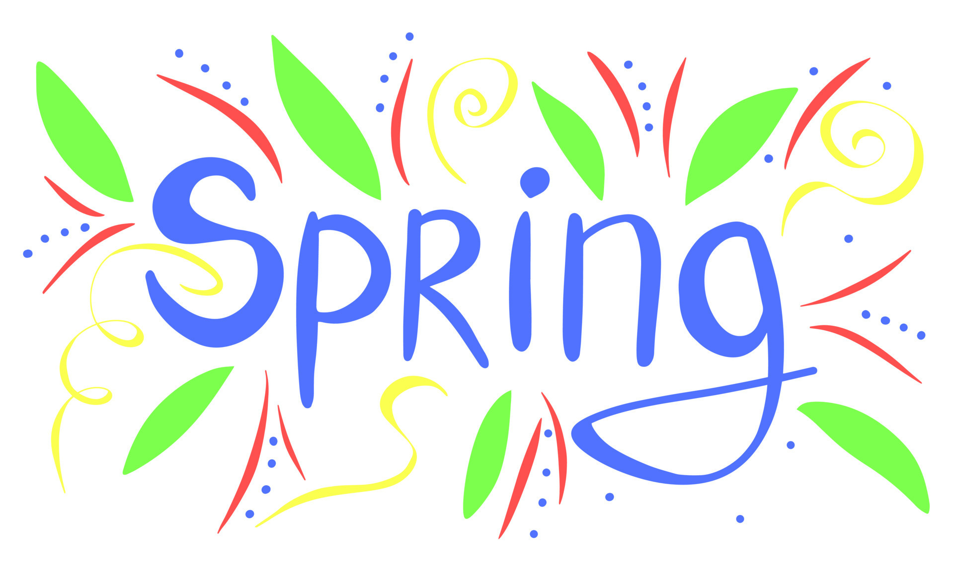 Spring word. Hand draw lettering spring. Vector illustration. 18964263 ...