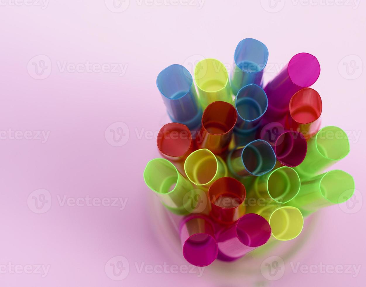 multi-colored plastic tubes for a cocktail photo