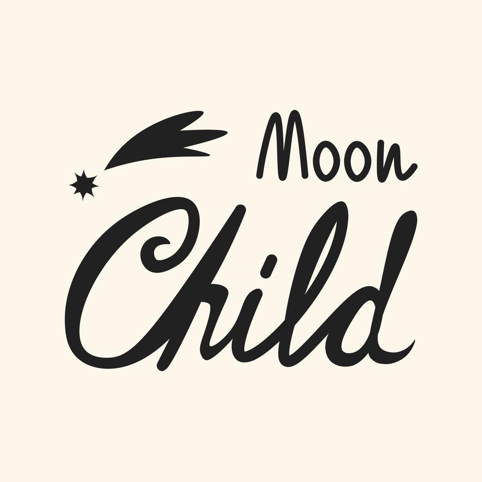 inscripción de niño luna con estrella vector