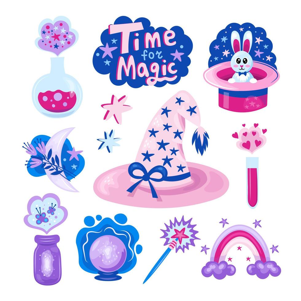 Magical elements vector set