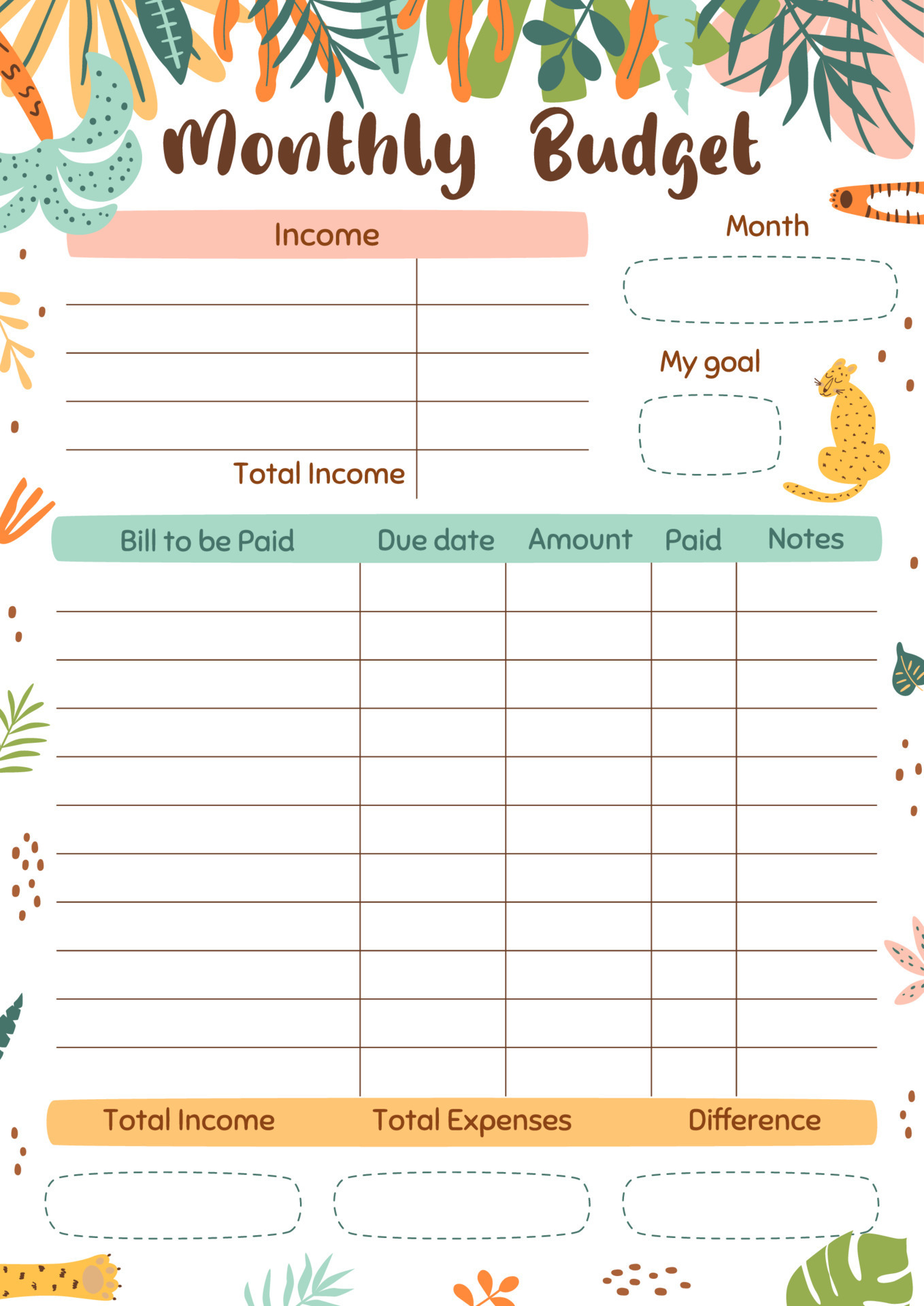 Budget :: Tuzymyni Créations  Feuilles de budget, Planificateur de budget,  Budget imprimable