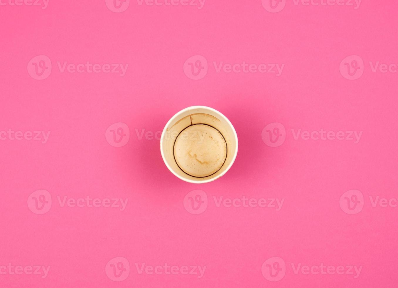 empty used red paper cup from under coffee photo
