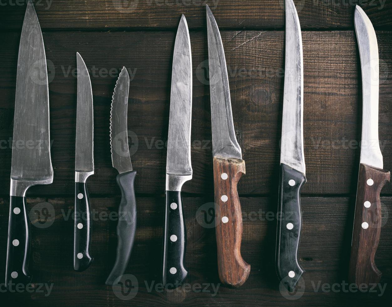 used different kitchen knives photo