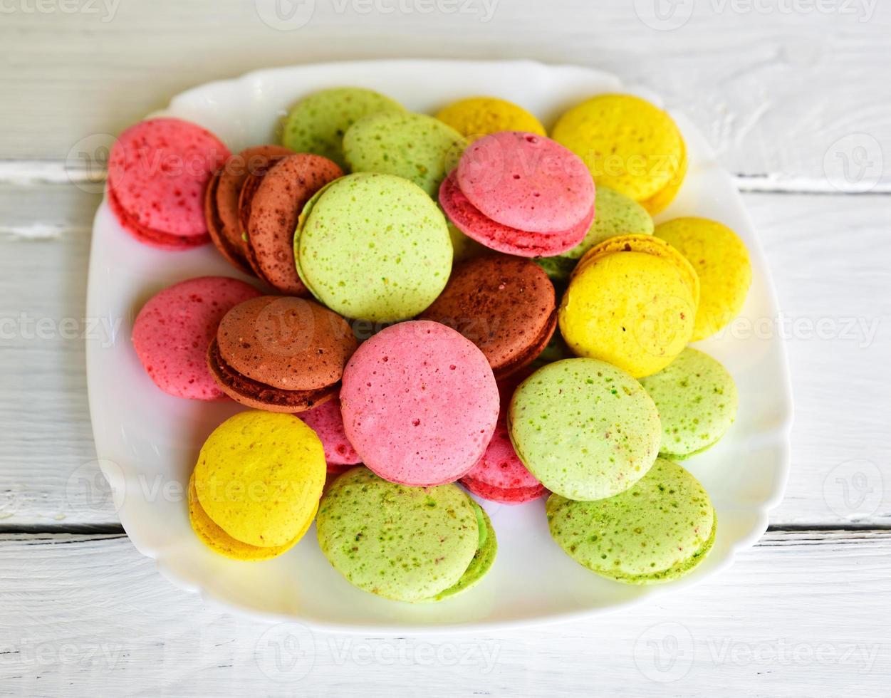 Colored almond cookies photo