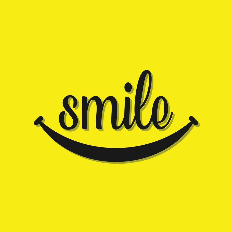 eps10 illustration of Smile icon Logo Vector Template Design isolated on yellow background