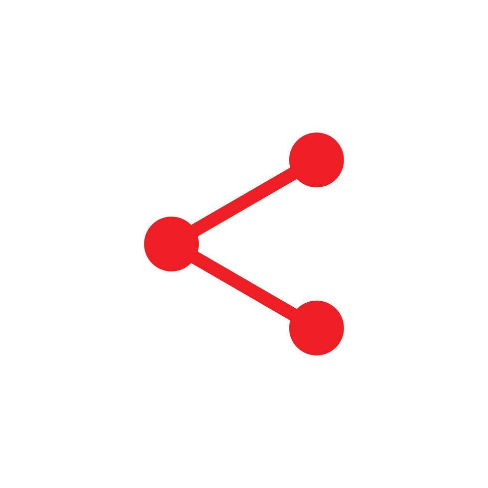 eps10 vector rojo botón compartir icono abstracto o logotipo aislado sobre fondo blanco. comparta el símbolo en un estilo moderno y sencillo para el diseño de su sitio web y su aplicación móvil