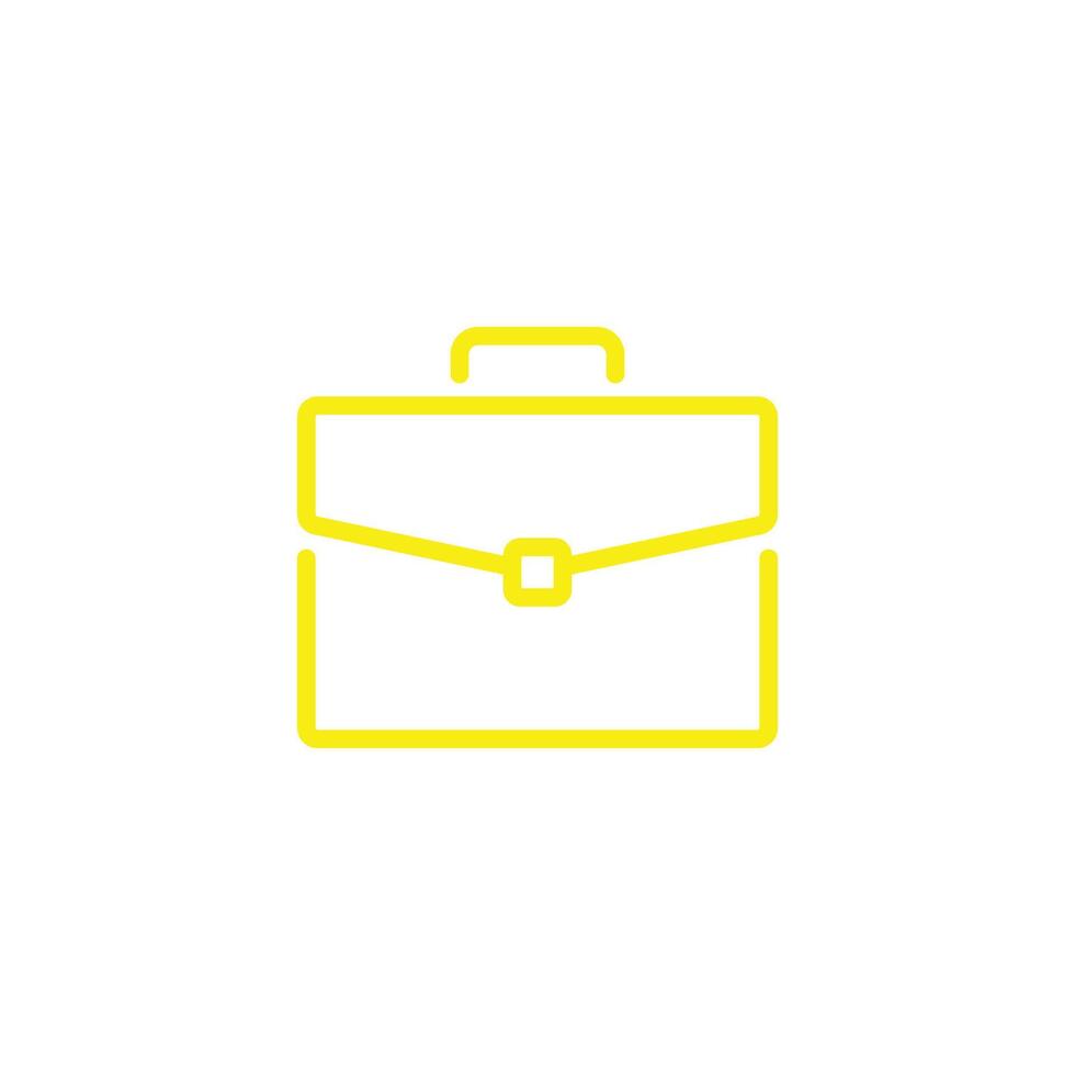 eps10 yellow vector Briefcase abstract line art icon or logo isolated on white background. bag or portfolio outline symbol in a simple flat trendy modern style for your website design, and mobile app