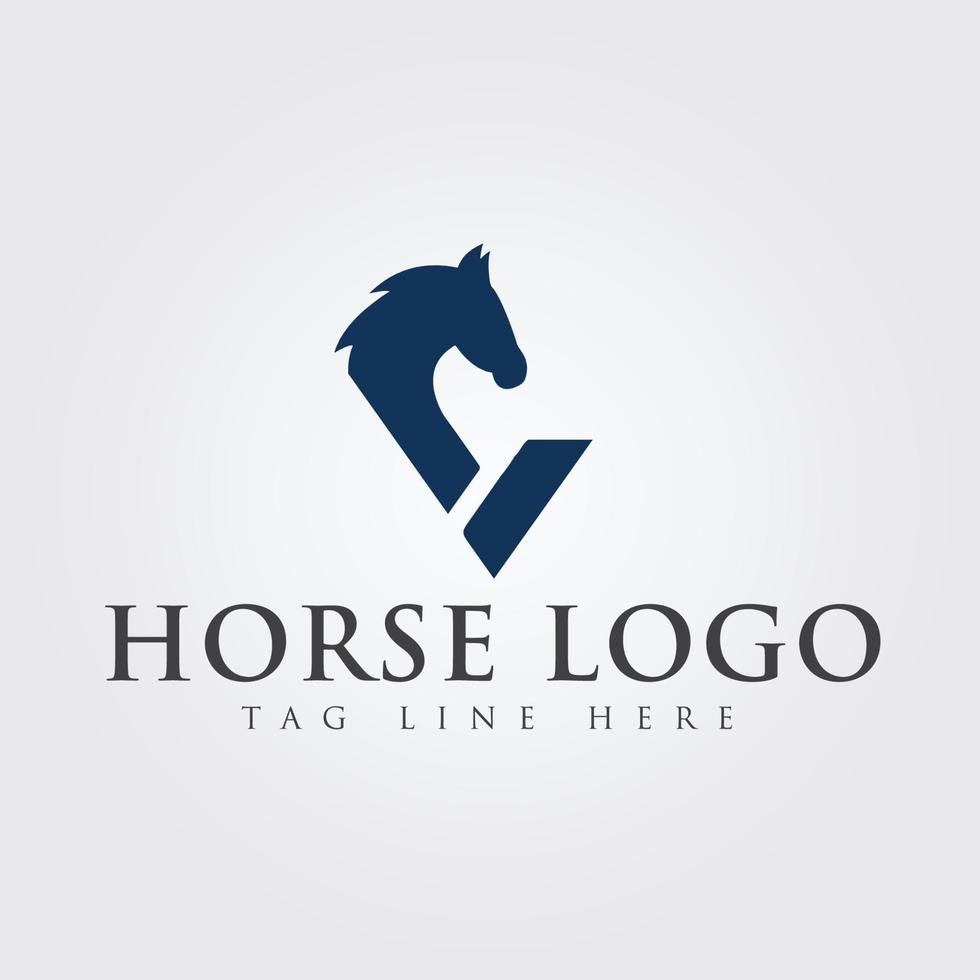 diseño de logotipo de caballo con letra v vector
