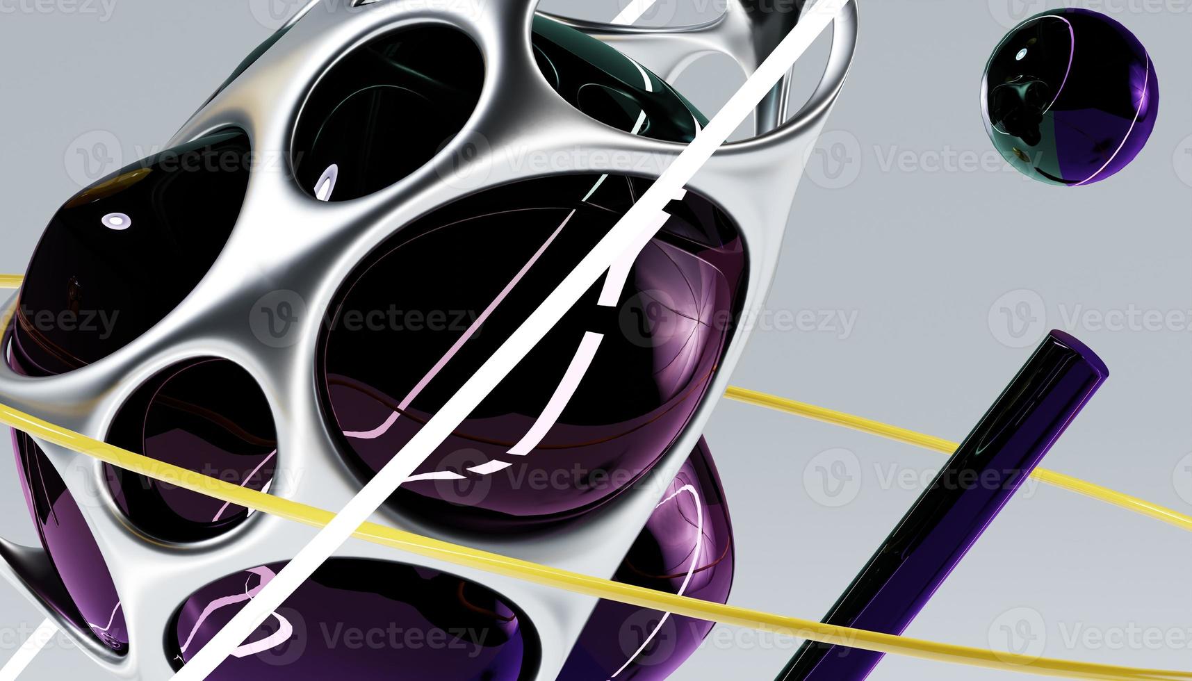 Flying abstract figures. Cloth fabric gradient waves abstract background. Iridescent glass wavy surface. Liquid surface, ripples, reflections. 3d render illustration. photo