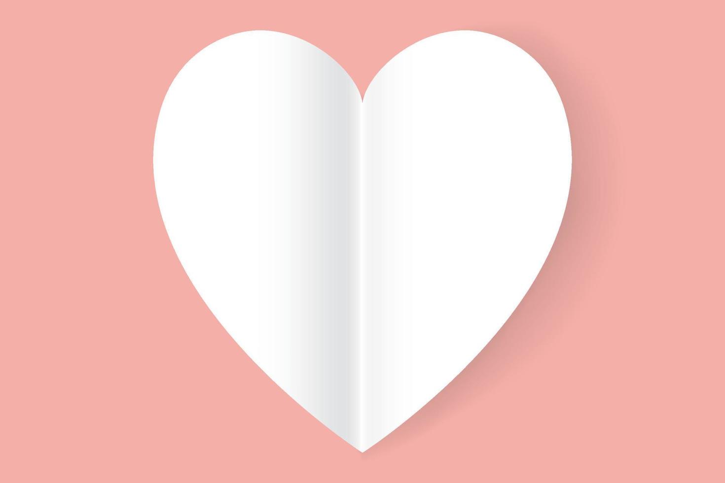 White heart symbol on pink background. Vector illustration.