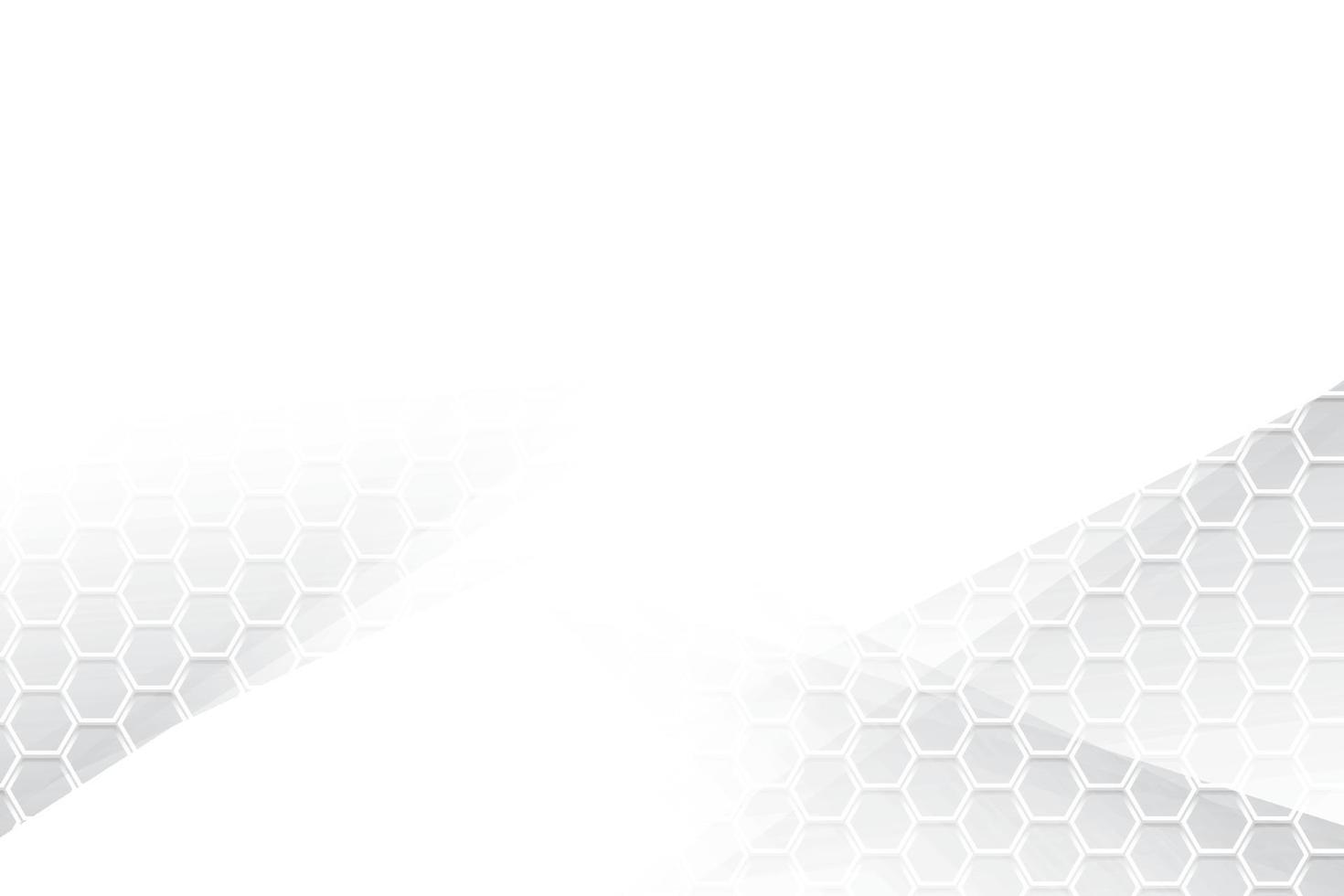 Abstract  white and gray color, modern design background with geometric hexagonal shape. Vector illustration.