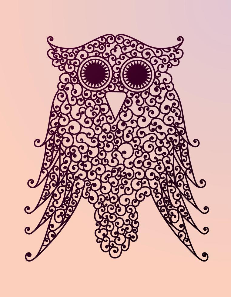 Beautiful carved owl vector