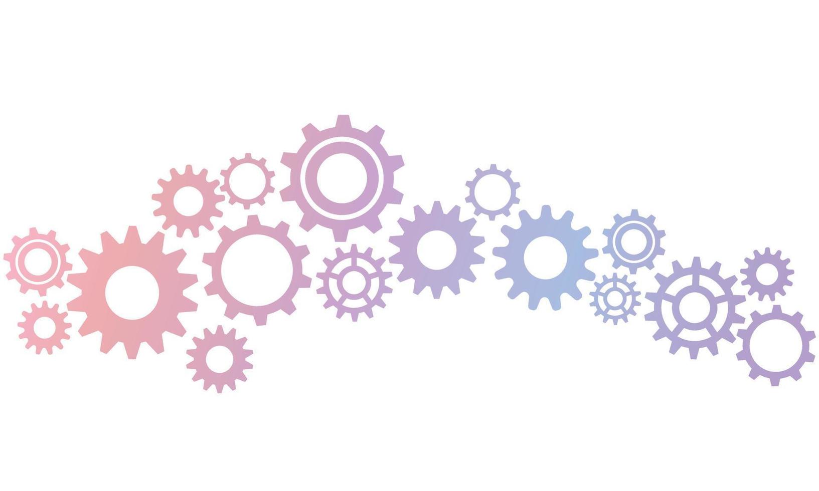Background with gears with a beautiful gradient. vector