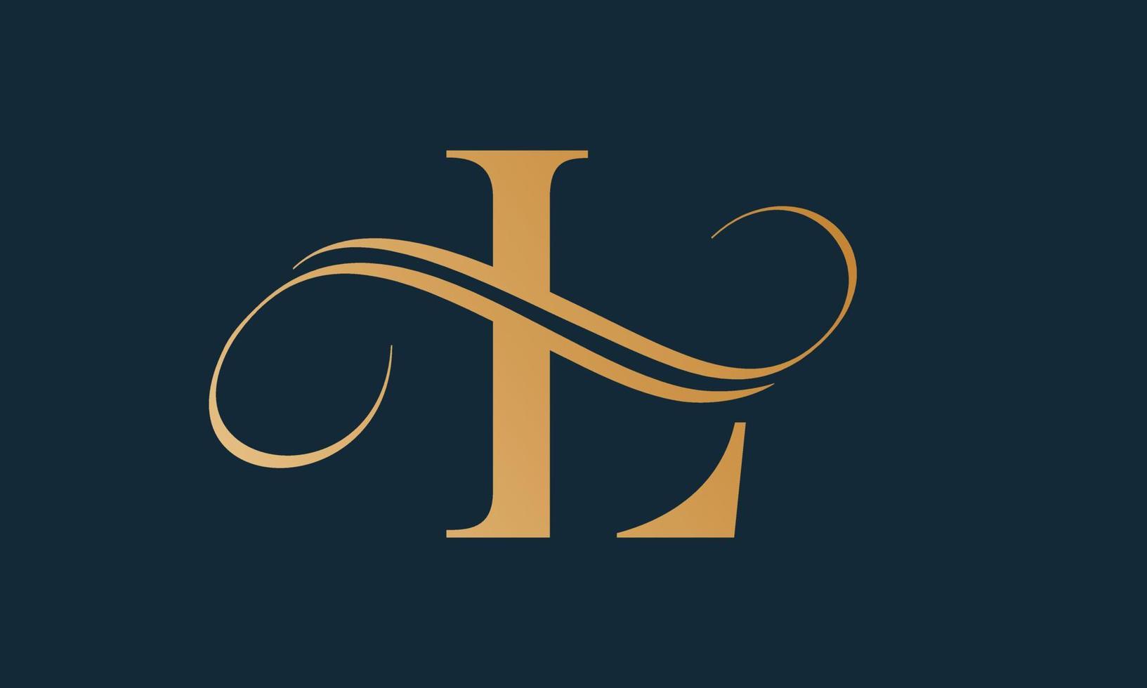 L Logo Design
 Luxury letter l logo template in gold color Modern trendy initial
