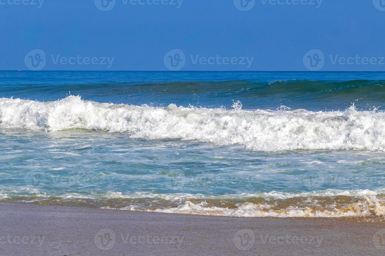 Extremely huge big surfer waves at beach Puerto Escondido Mexico. photo