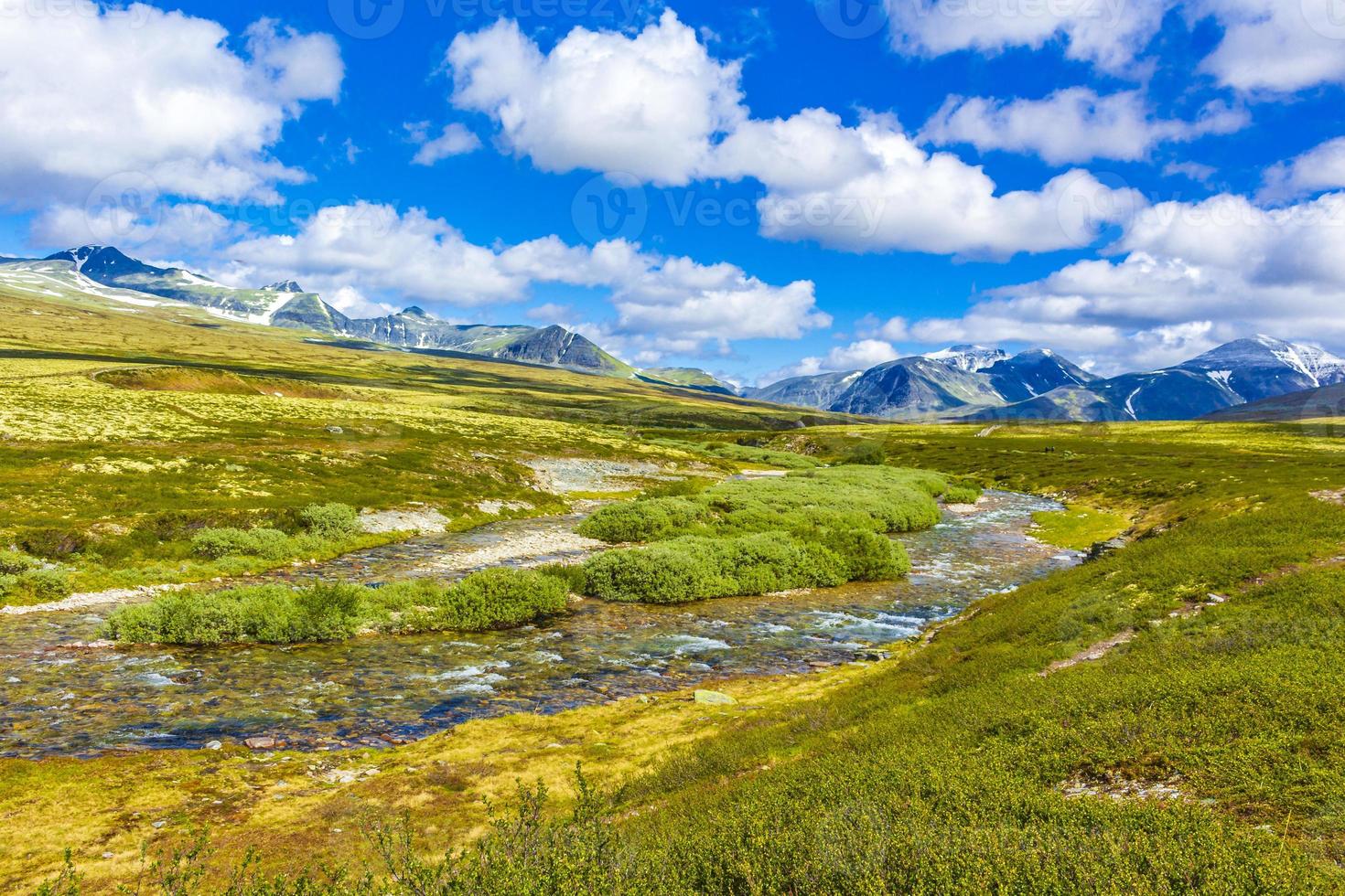 Beautiful mountain and landscape nature panorama Rondane National Park Norway. photo