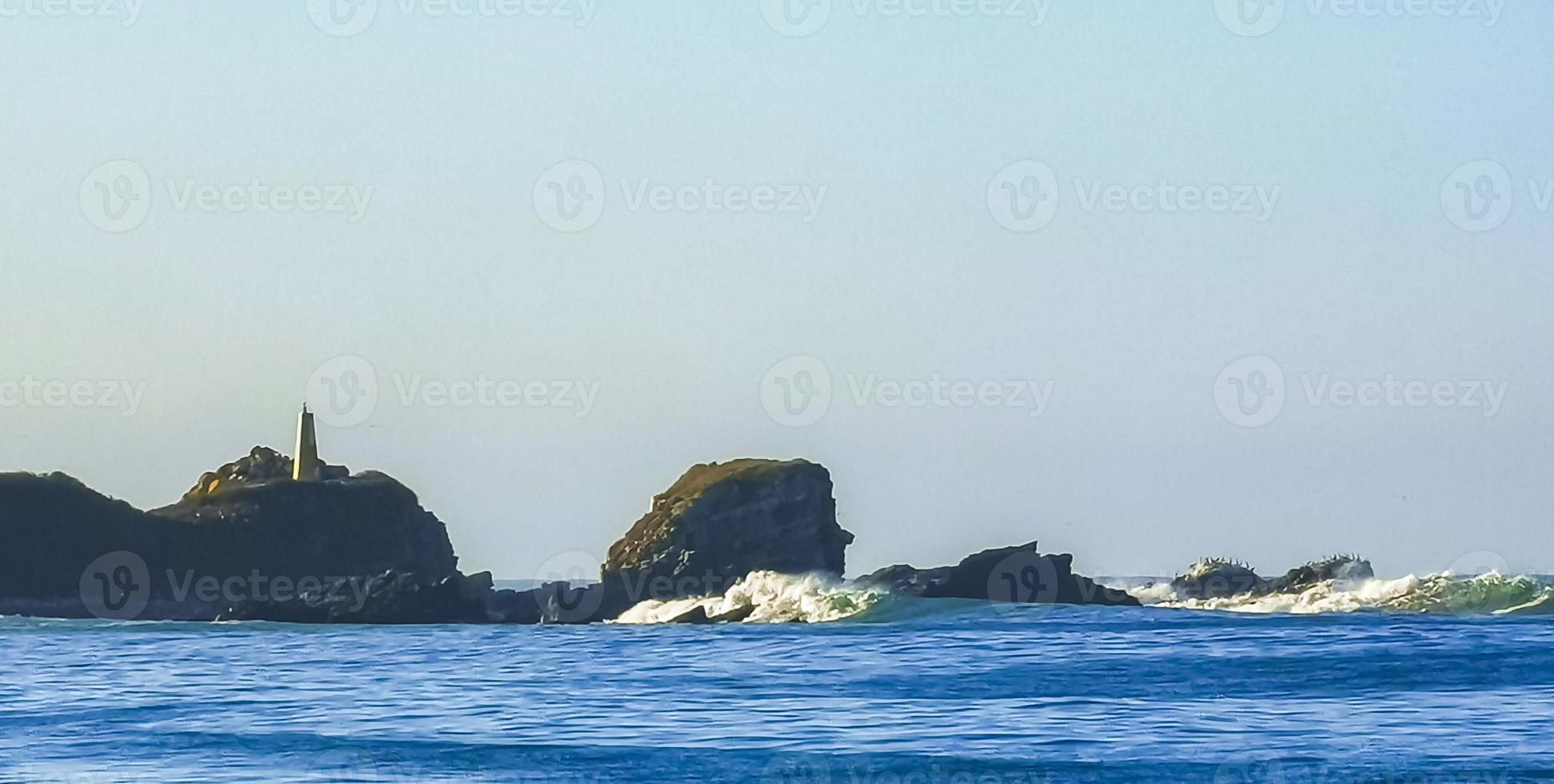 Extremely huge big surfer waves beach La Punta Zicatela Mexico. photo
