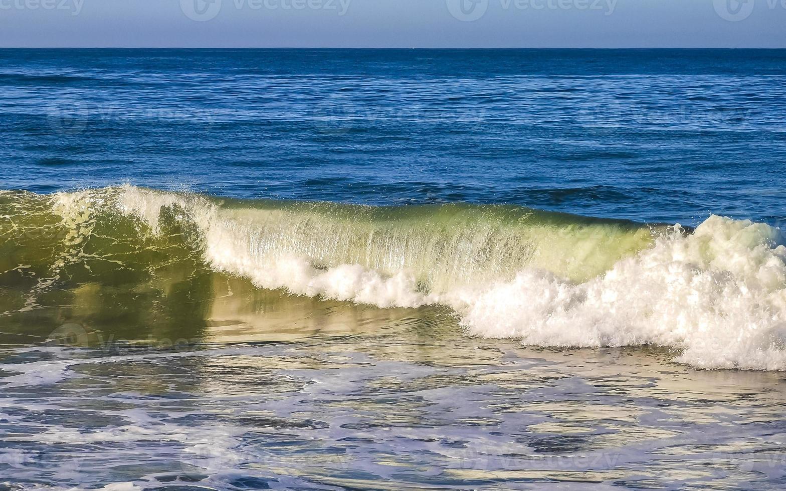 Extremely huge big surfer waves at beach Puerto Escondido Mexico. photo