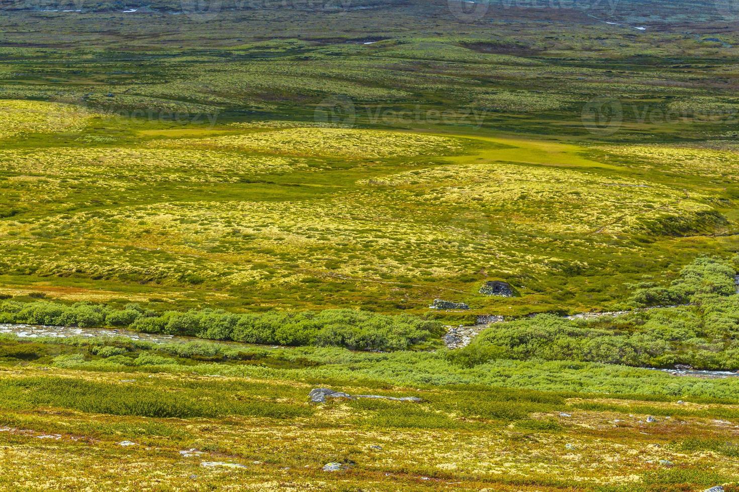 Beautiful mountain and landscape nature panorama Rondane National Park Norway. photo