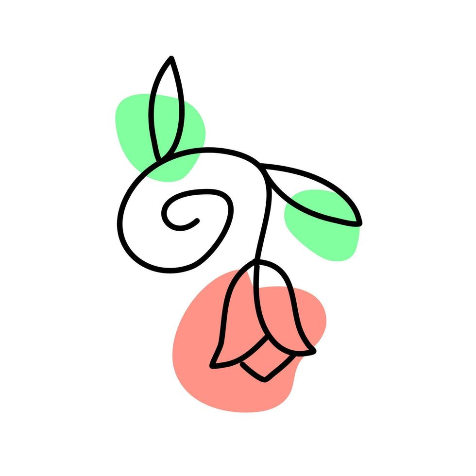 minimalist flower illustration. plant floral and leaf. nature flower. floral. vector