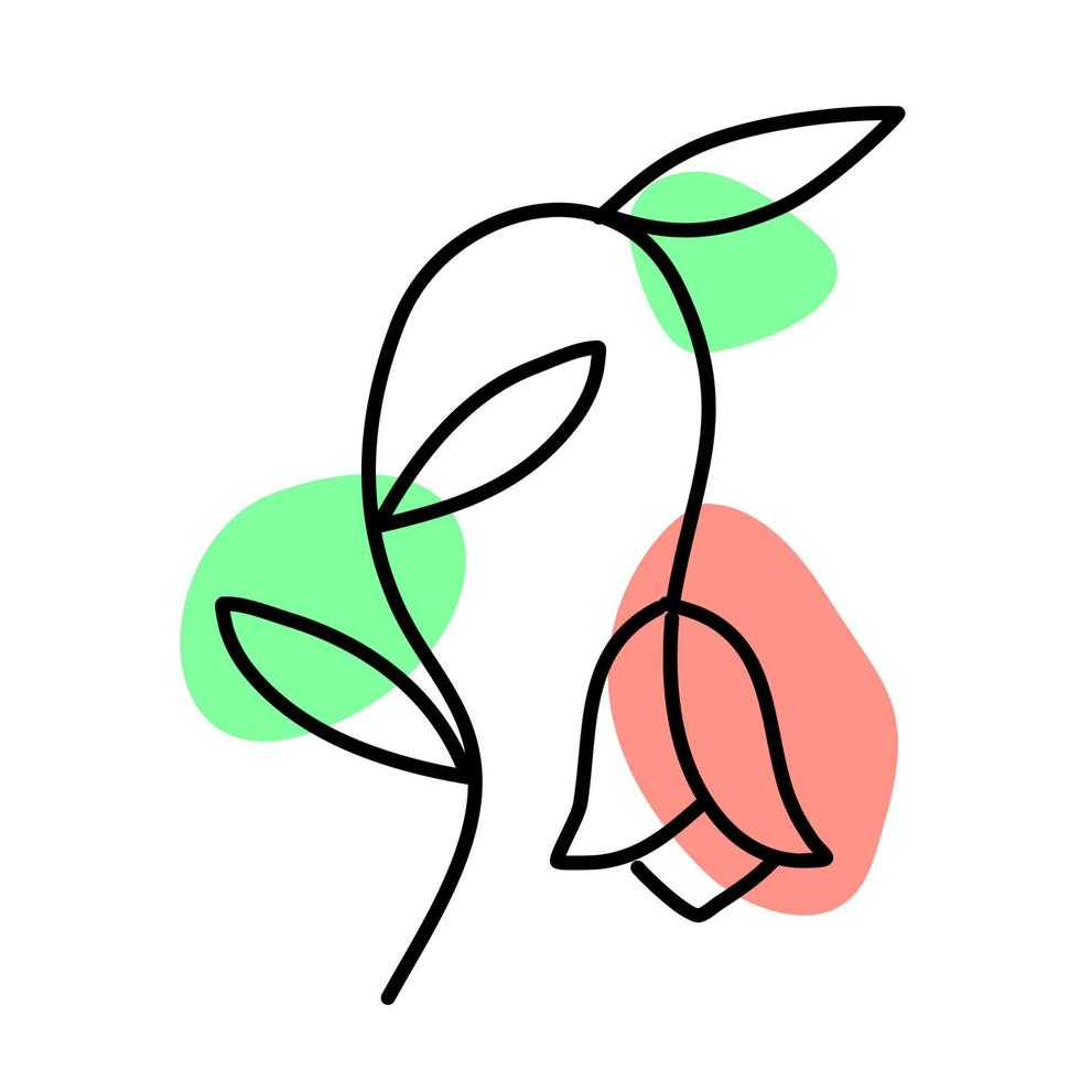 minimalist flower illustration. plant floral and leaf. nature flower. floral. vector
