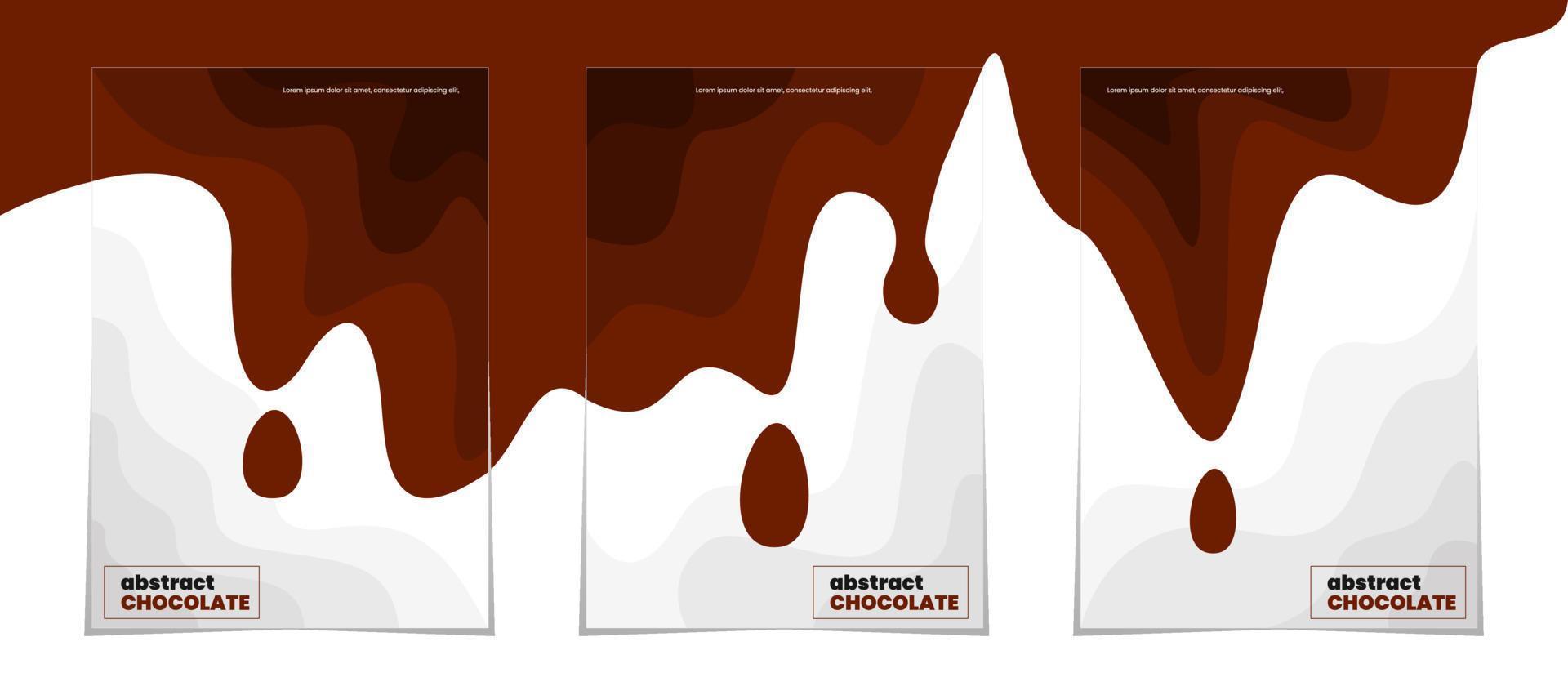 fondo de chocolates ondulados. plantilla vectorial choco derretida. plantilla de negocio de carteles. plantilla de diseño de folleto vectorial. plantilla de negocio de carteles. chocolate ondulado. gota de chocolate que fluye. vector