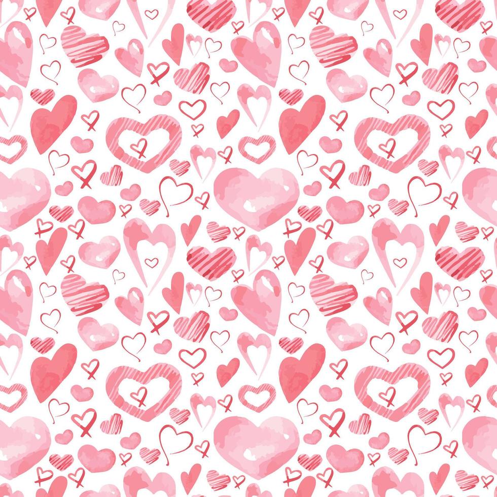 Vector seamless pattern with hearts. Background for Valentine's Day. Suitable for design, decor, postcards, books, invitations, paper, fabric, textiles, etc.