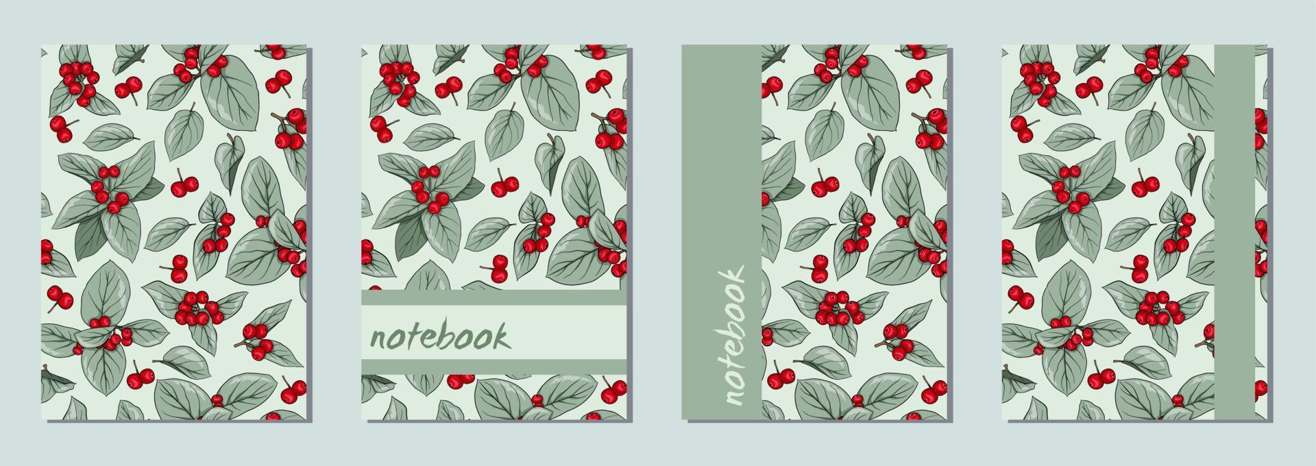 Vector templates for cover pages. Universal abstract floral cover layout. Suitable for notebooks, books, diaries, catalogs, etc.