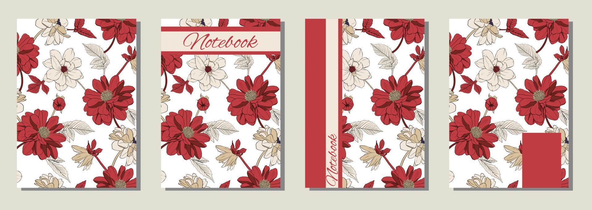 plantillas vectoriales para portadas. diseño de portada floral abstracta universal. adecuado para cuadernos, libros, diarios, catálogos, etc. vector