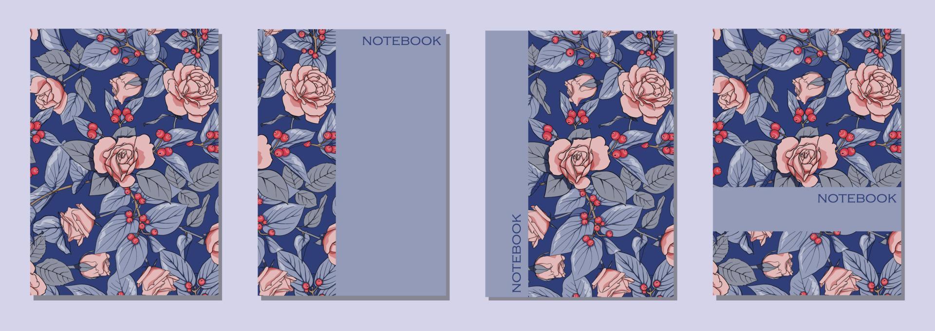 Cover template. Vector web of floral templates for notebooks, diaries, catalogs, brochures, books, etc.