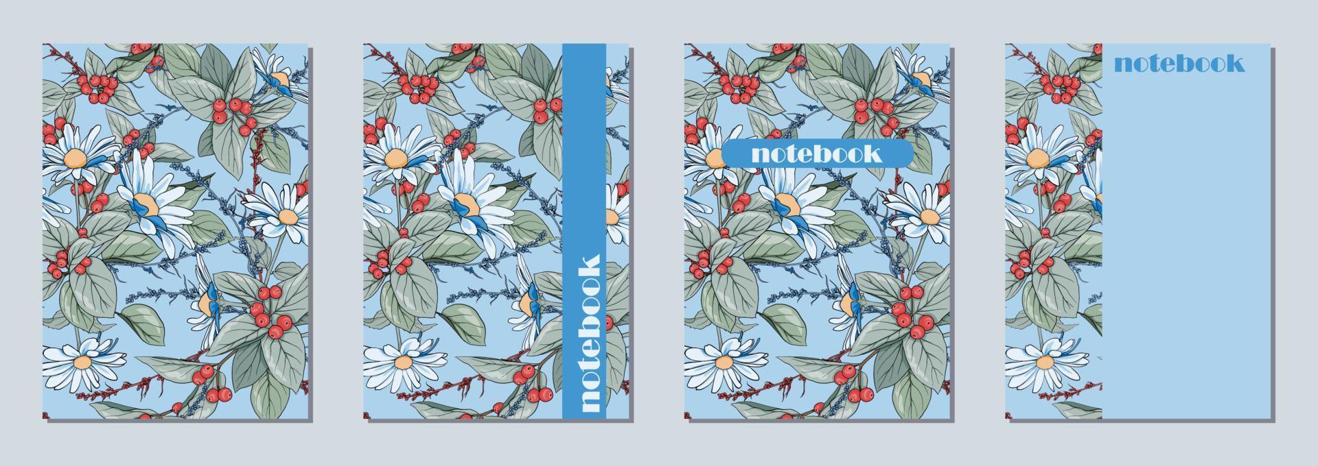 Vector cover template. Flower style cover design for girls. Suitable for books, notebooks, catalogs, booklets, diaries, brochures, etc.