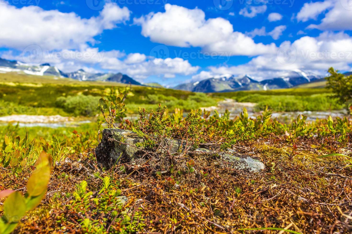 Beautiful mountain and landscape nature panorama Rondane National Park Norway. photo