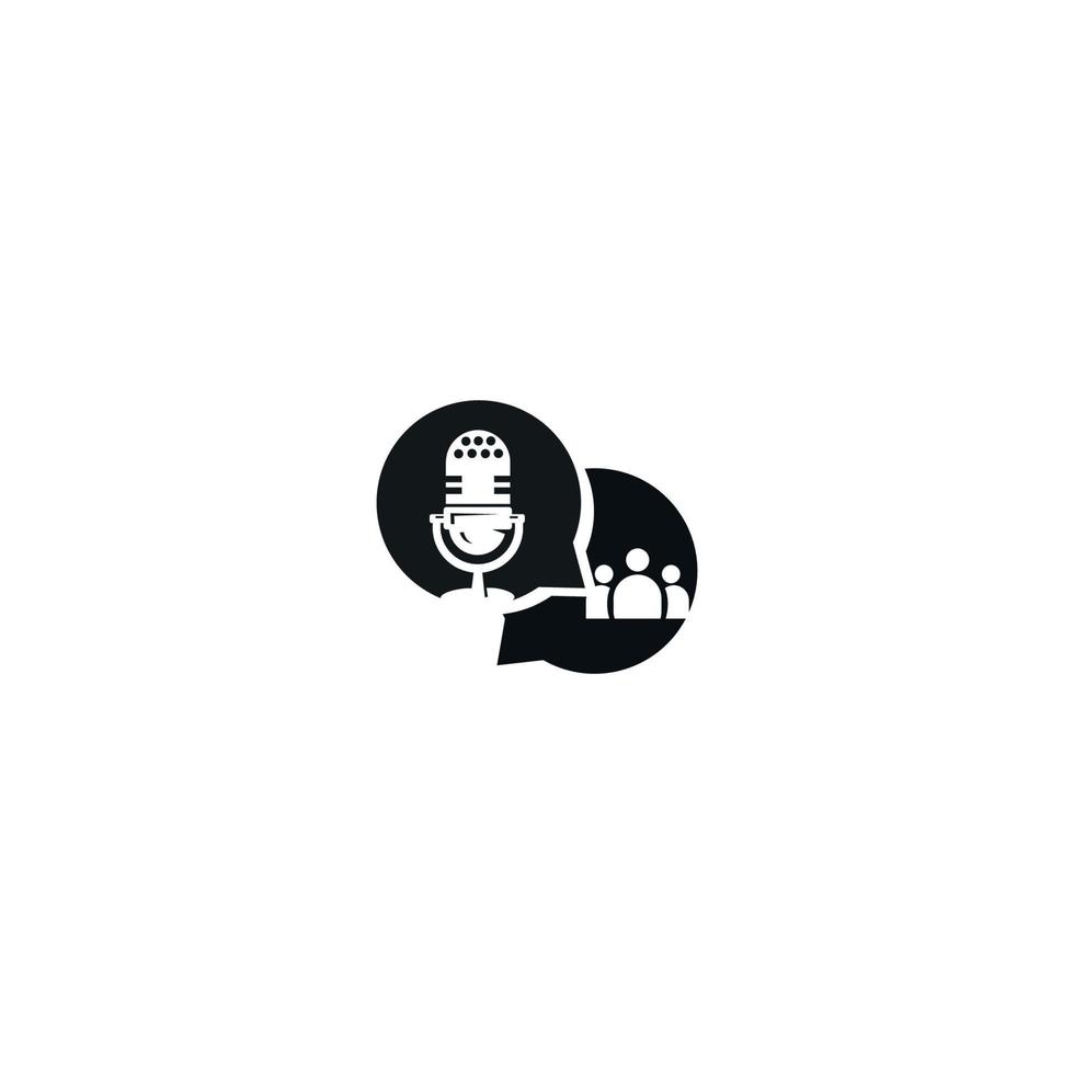 Podcast logo. Microphone icon on white background. icon vector template flat design