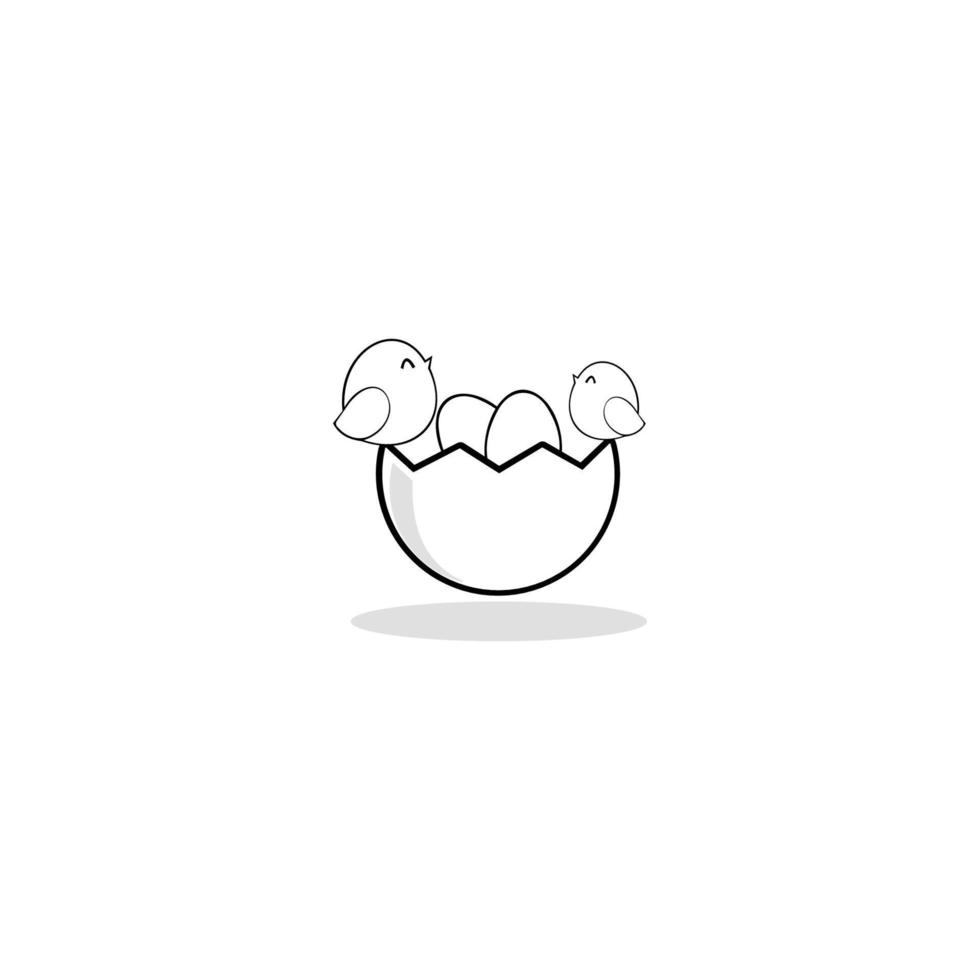 Birds family in love. Bird's nests with eggs. vector